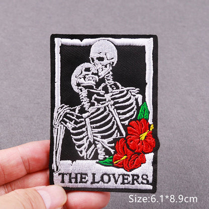 Skeletons Lovers Embroidery Patch Iron On Patches Clothing Thermo-Adhesive