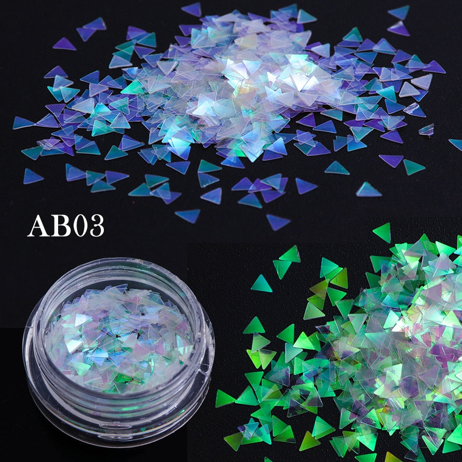 Thin Holographic Triangles Nail Glitter Decoration Nail Art Decor DIY Design