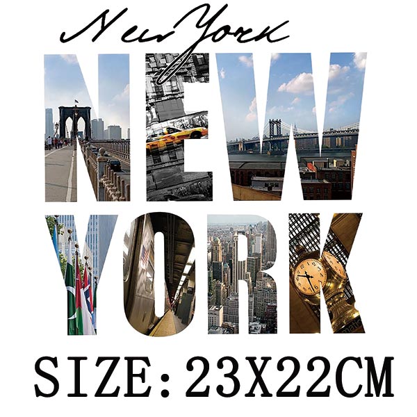 New York Thermal Sticker Letter Patches Clothing DIY Iron-On Sticker Clothes