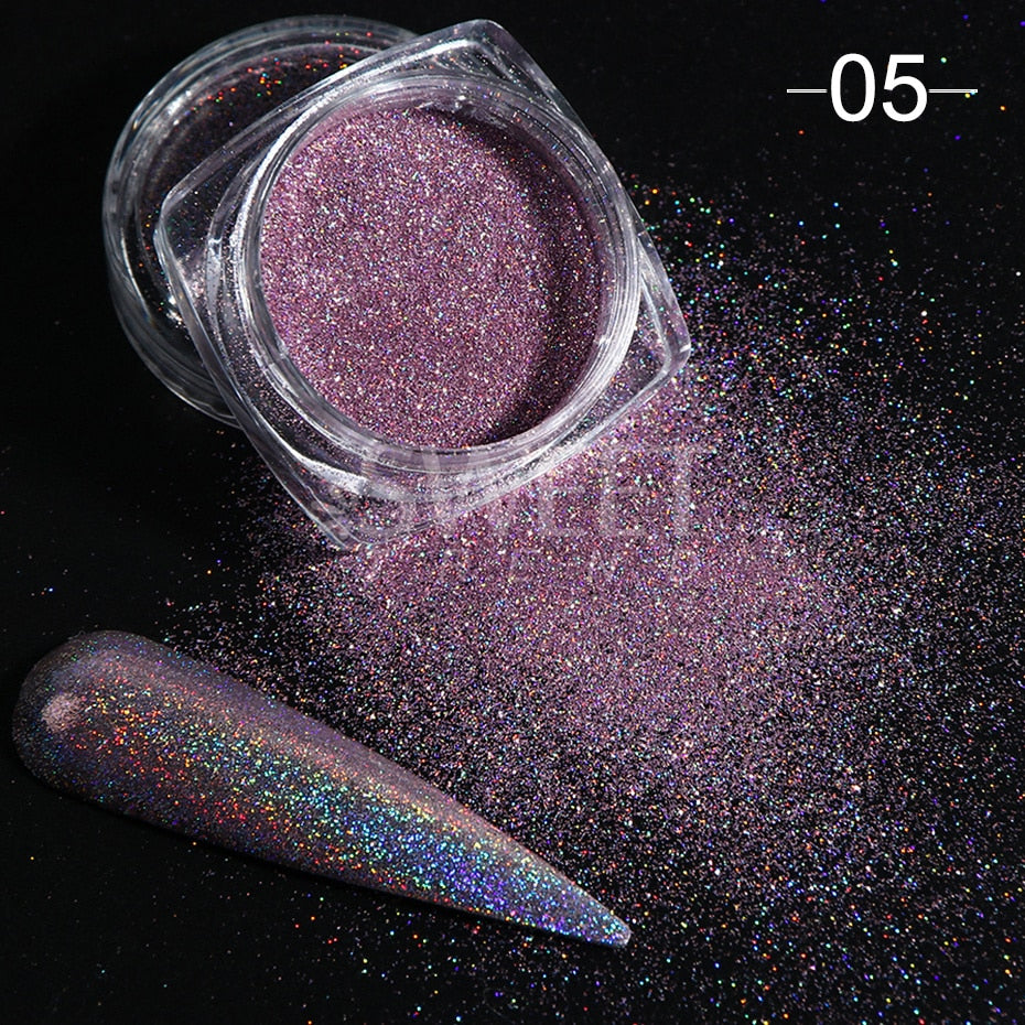 54 Colors 1 Box Reflective Nail Powder Flash Disco Diamond Chrome Pigment