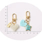 Blue Sea Star Keychain Charms Headphone Case Pendant Women Bag Pearl Ornaments