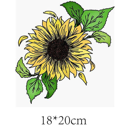 Yellow Flower Thermal Stickers on T-shirt DIY Patches Iron on Transfer for