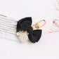 4 Styles Bow Keychain Fashion Geometry Pearl Flower Keyring For Women Handbag