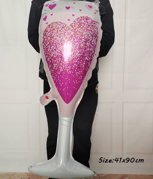 Champagne Glass Balloon Valentines Day Inflatable Balloon Birthday Decorations