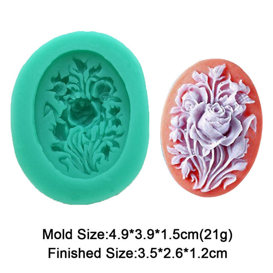 Leafy Rose Flowers Silicone Molds For Mug Chocolate Mold Clay Decoration Form