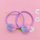 2Pcs/Set Glittering Love Resin Children's Rubber Bands Sweet Hair Accessories