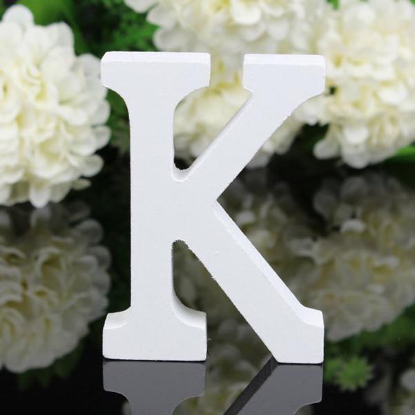 1pc DIY Freestanding Wood Wooden Letters White Alphabet Wedding Birthday Party