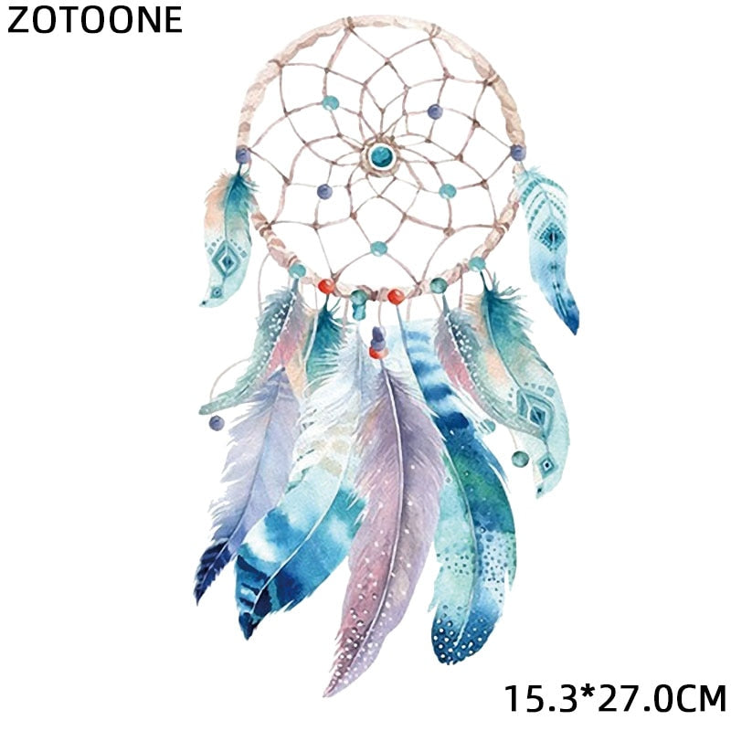 Dream Catcher Native Feathers Iron on Sticker Girl Clothes Cartoon Patches