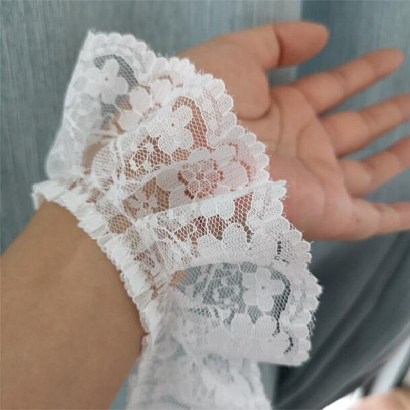 5CM Wide Embroidery White Black Flower Lace FabricTrim Ribbon DIY Sewing