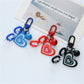 5 Colors Heart Pendant Beads Acrylic Keychains Cute Love Keyrings Women Bag