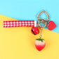 5 Styles Strawberry Pendant Keychain Keyring Bow Bell Heart Bag Ornaments
