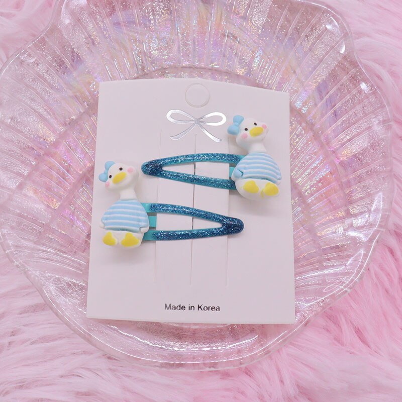 2Pcs/Set Kawaii Cartoon Hair Accessories Fashion Animal Duck Resin Baby Headband