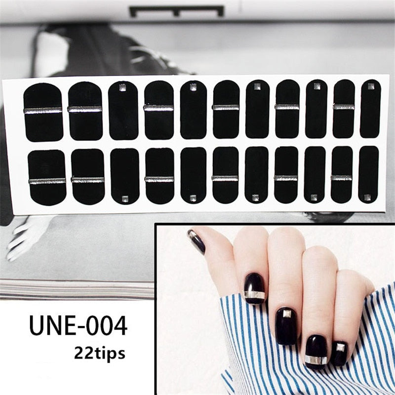 Square and Line Decor Nail Art Stickers Nail Wraps Manicure DIY Nails Decor