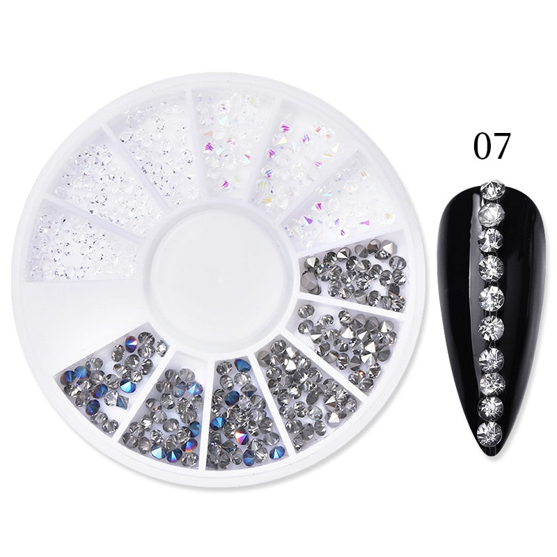 Two Tones Silver Rhinestone Nail Art Decoration Accessories Nails Jewelry