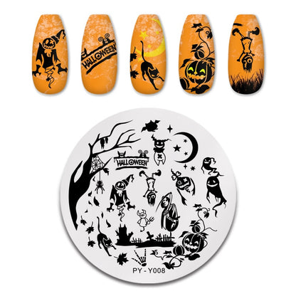 Pumpkin Ghost Halloween Nail Stamping Plates Stencil Tools Template Plate Mold