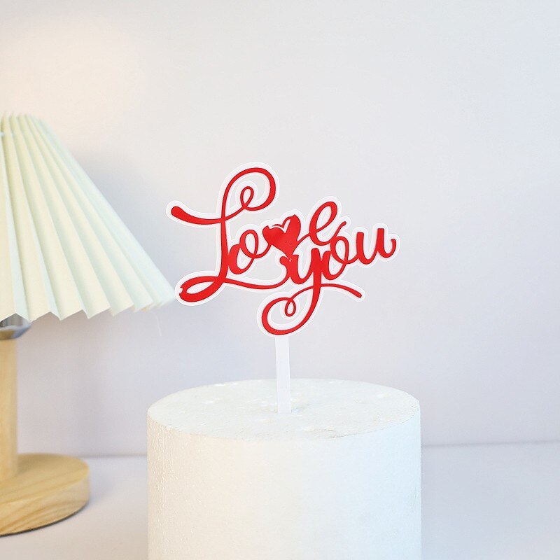 33 Styles Big Red Love Wedding & Engagement Party Cake Toppers Acrylic Love