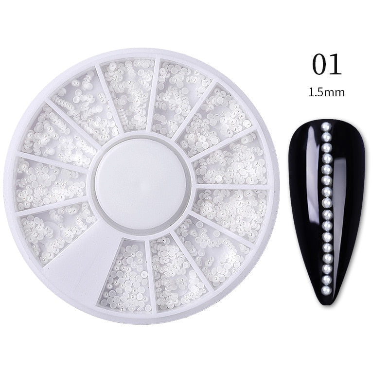 Mini White Dots Nail Art Decoration Accessories Nails Jewelry Manicure Supplies