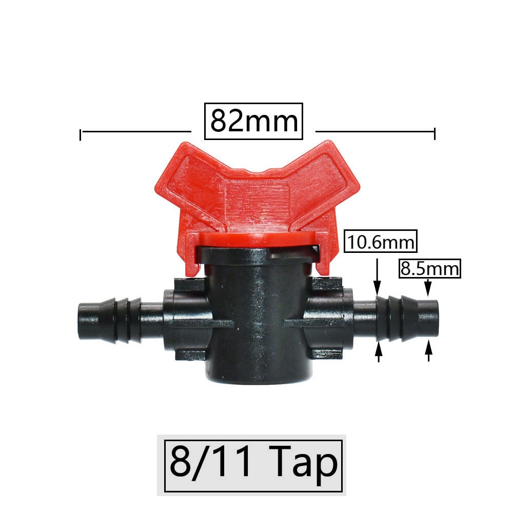 Hose Barbed Mini Valve Garden Tap Barb Connectors With 1/2