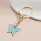Blue Metal Butterfly Keychains Women Handbag Charms Exquisite Keyring For Girls