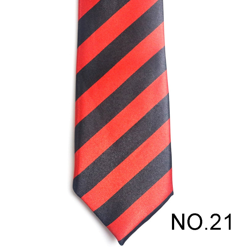 Black and Red Striped Design Men's Tie Male Neckties Suit Party Ties Wedding