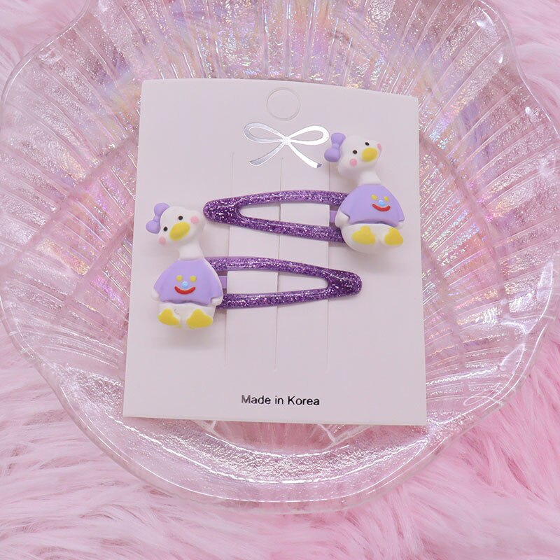 2Pcs/Set Kawaii Cartoon Hair Accessories Fashion Animal Duck Resin Baby Headband