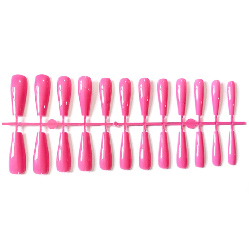 24pcs Mix Colors Smooth Super Long Coffin False Nail Ballet Press on Nails Tips