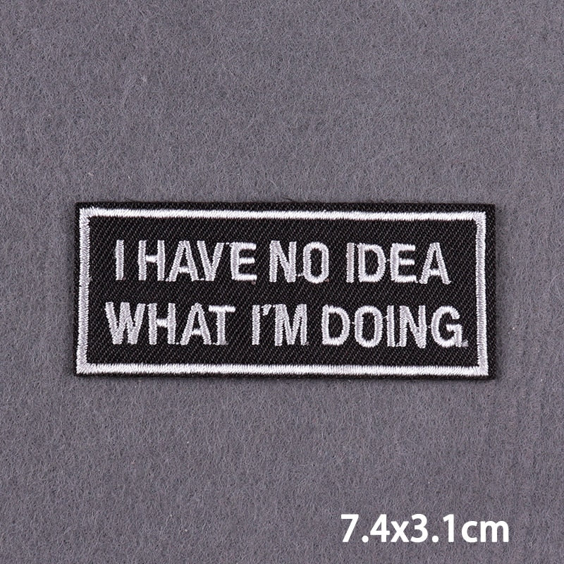 46 Styles Black Patch With Slogan Iron On Patches For Clothes DIY Embroidery
