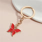 Red Metal Butterfly Keychains Women Handbag Charms Exquisite Keyring For Girls