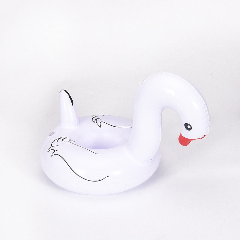 White Swan Floating Balloon Cup Drink Holder Inflatable Coaster Birthday Gift