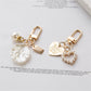 4 Styles Women Girls Heart Shell Keychain Fashion Letter Label Imitation Pearls
