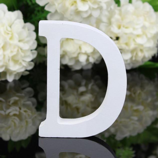 1pc DIY Freestanding Wood Wooden Letters White Alphabet Wedding Birthday Party