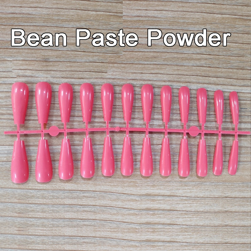 24pcs Mix Colors Smooth Super Long Coffin False Nail Ballet Press on Nails Tips