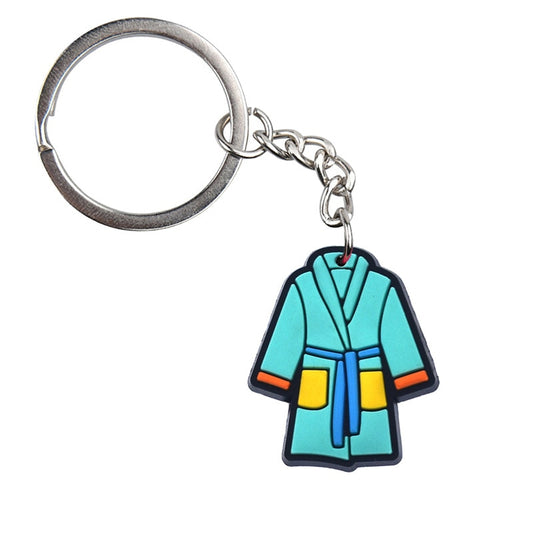 Robe PVC Keychain For Woman Colorful Keyring Cartoon Pendant Keychains Bag