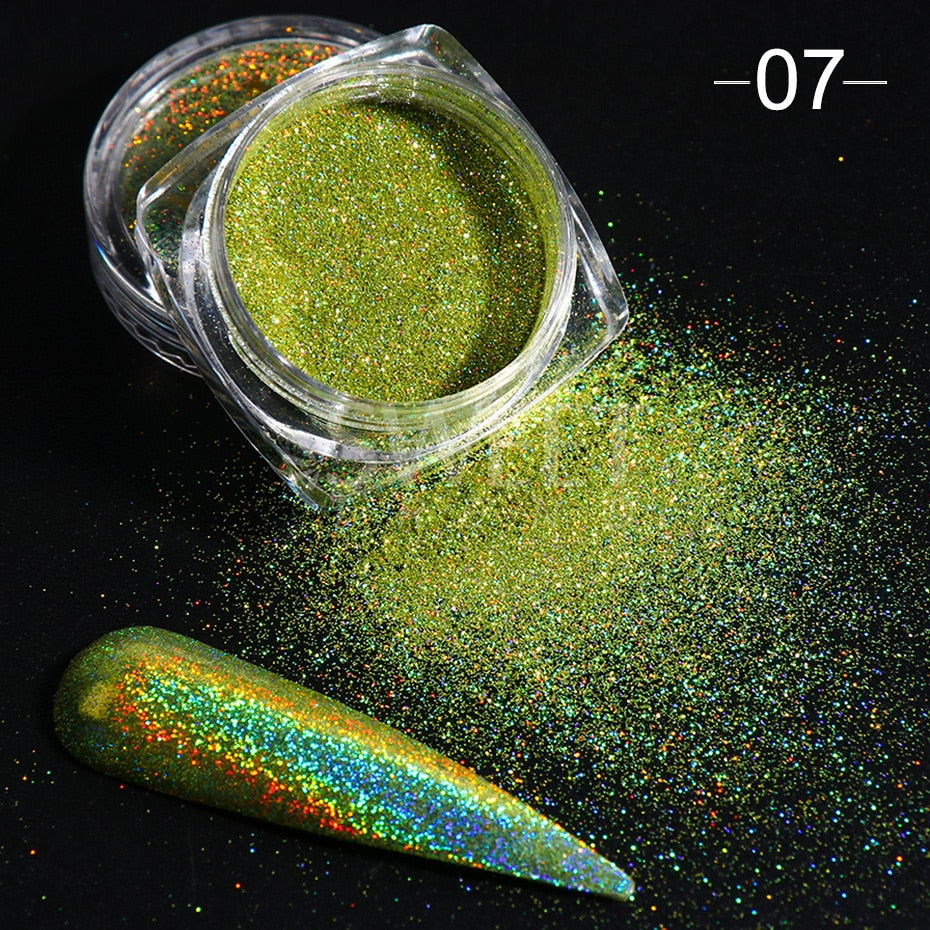 Fairy Nail Pigment Powder Holographic Fine Chrome Rubbing Dust Shimmer Gentle