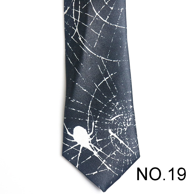 Spider Web Decor Men's Tie Male Neckties Suit Party Ties Wedding Office Necktie