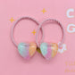 2Pcs/Set Glittering Love Resin Children's Rubber Bands Sweet Hair Accessories