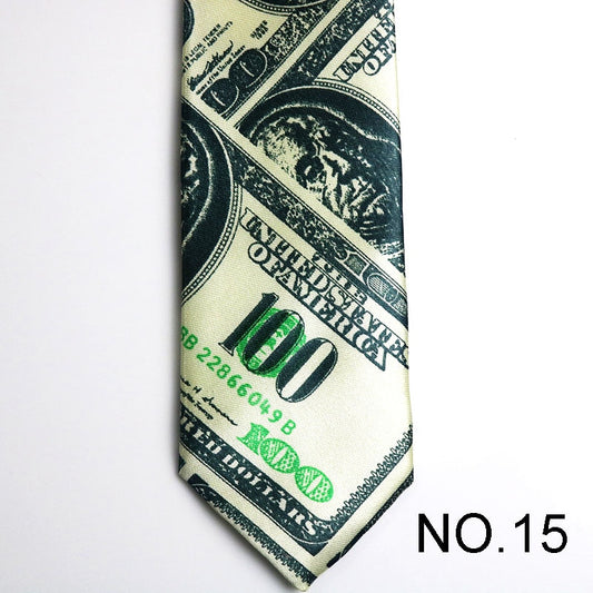 Hundred Dollar Pattern Men's Tie Male Neckties Suit Party Ties Wedding Office