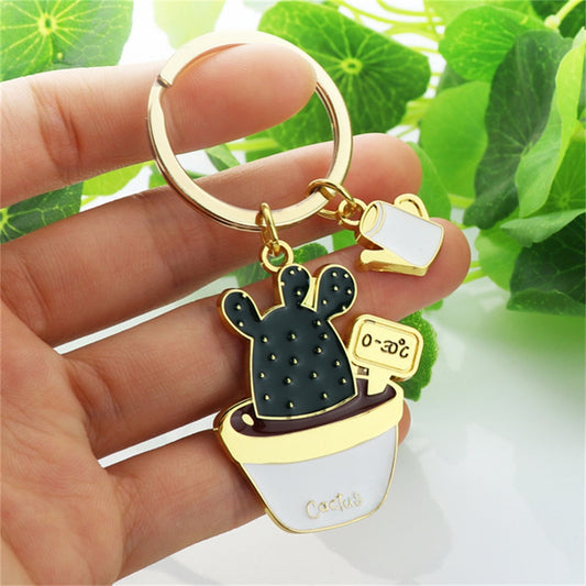 Cactus Succulent Plants Keychain Lovely Cactus Key Chain Gift Car Keyholder