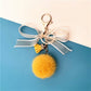 10 Styles Cute Lace Bow Keychain With Fur Ball Womens Bag Plush Pendant Fower