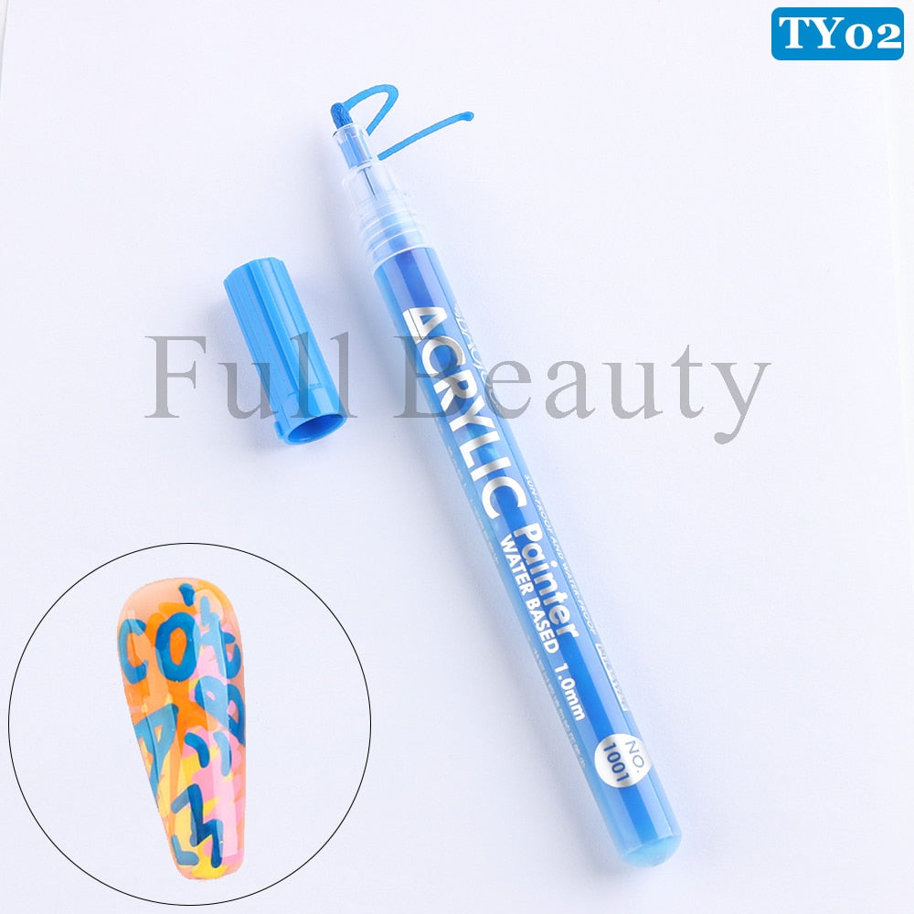 Metallic Gold Nail Polish Waterproof Nail Marker Pen For Design Graffiti Drawing