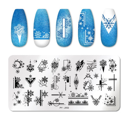 Winter Snowflakes Nail Stamping Plates Stencil Tools Template Plate Mold Nail