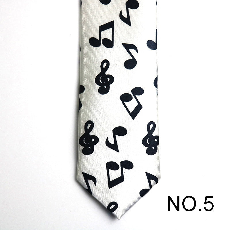 50 Styles Novelty Mens 5cm Polyester Tie Skinny Musical Neckties Piano Notes