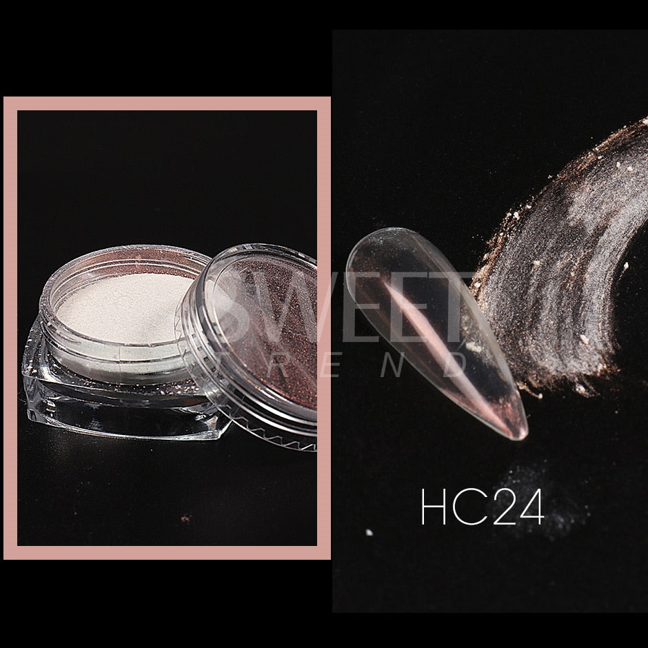 Fairy Nail Pigment Powder Holographic Fine Chrome Rubbing Dust Shimmer Gentle