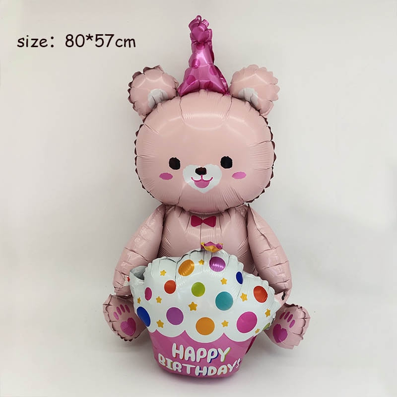 59 Styles Jungle Deer Bear Foil Balloons 40inch Caramel Brown Number Balls Baby