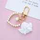 6 Styles Retro White Angel Keychain Charms Earphone Case Key Holder Girl Cute