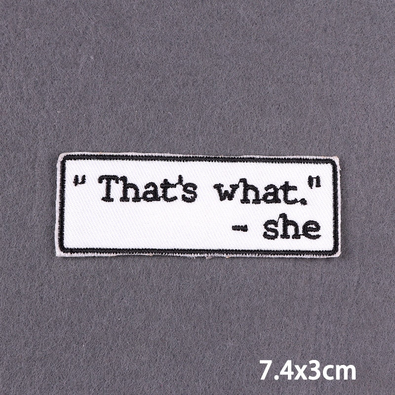 46 Styles Black Patch With Slogan Iron On Patches For Clothes DIY Embroidery