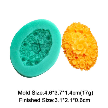 Mini Flower Polymer Silicone Molds For Mug Chocolate Mold Clay Decoration Form