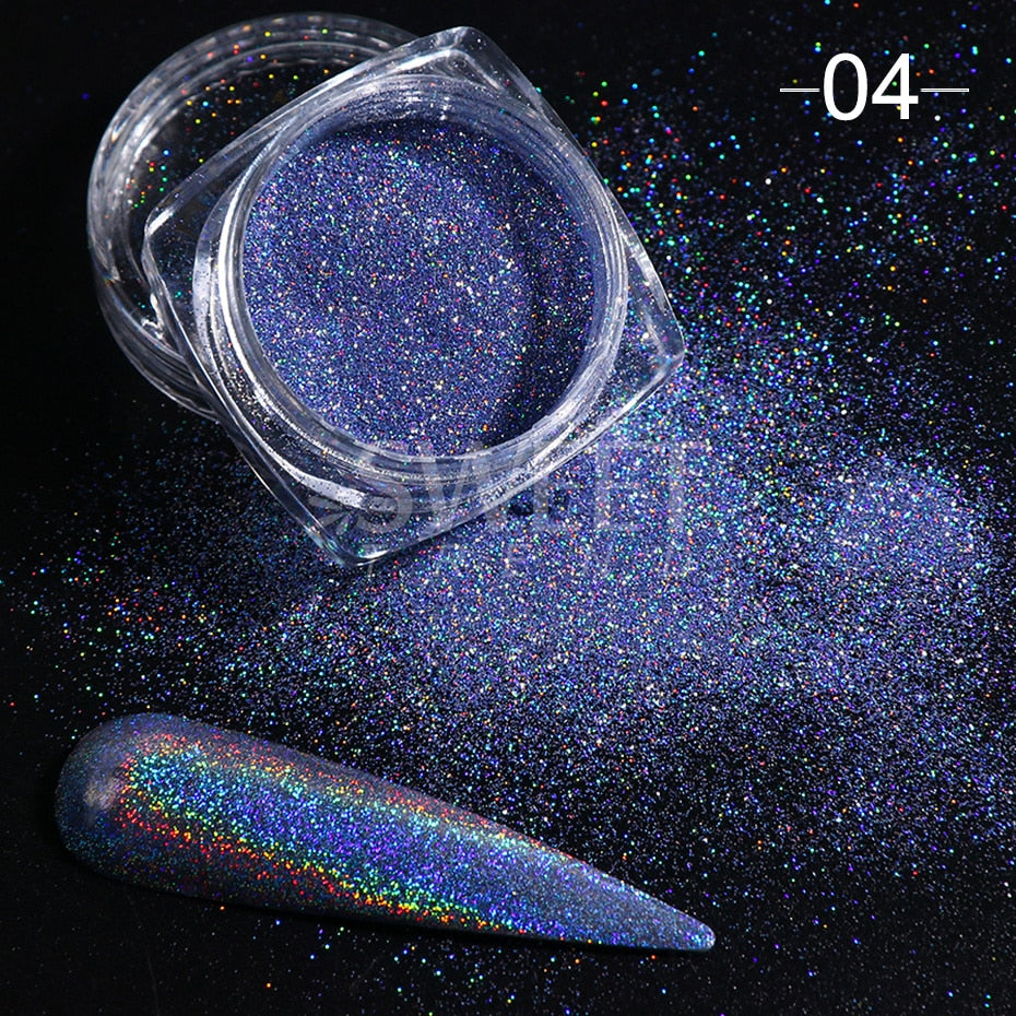 54 Colors 1 Box Reflective Nail Powder Flash Disco Diamond Chrome Pigment