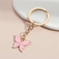 Red Metal Butterfly Keychains Women Handbag Charms Exquisite Keyring For Girls