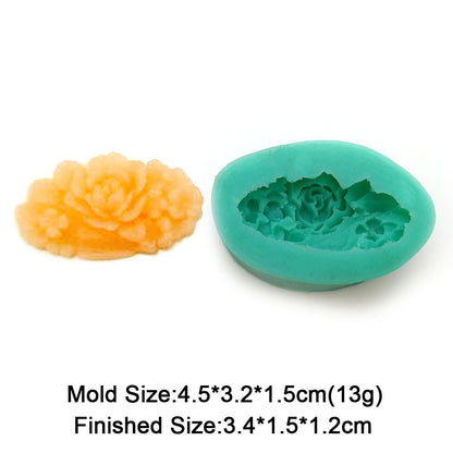 Fluffy Leafy Rose Silicone Molds For Mug Chocolate Mold Clay Decoration Form